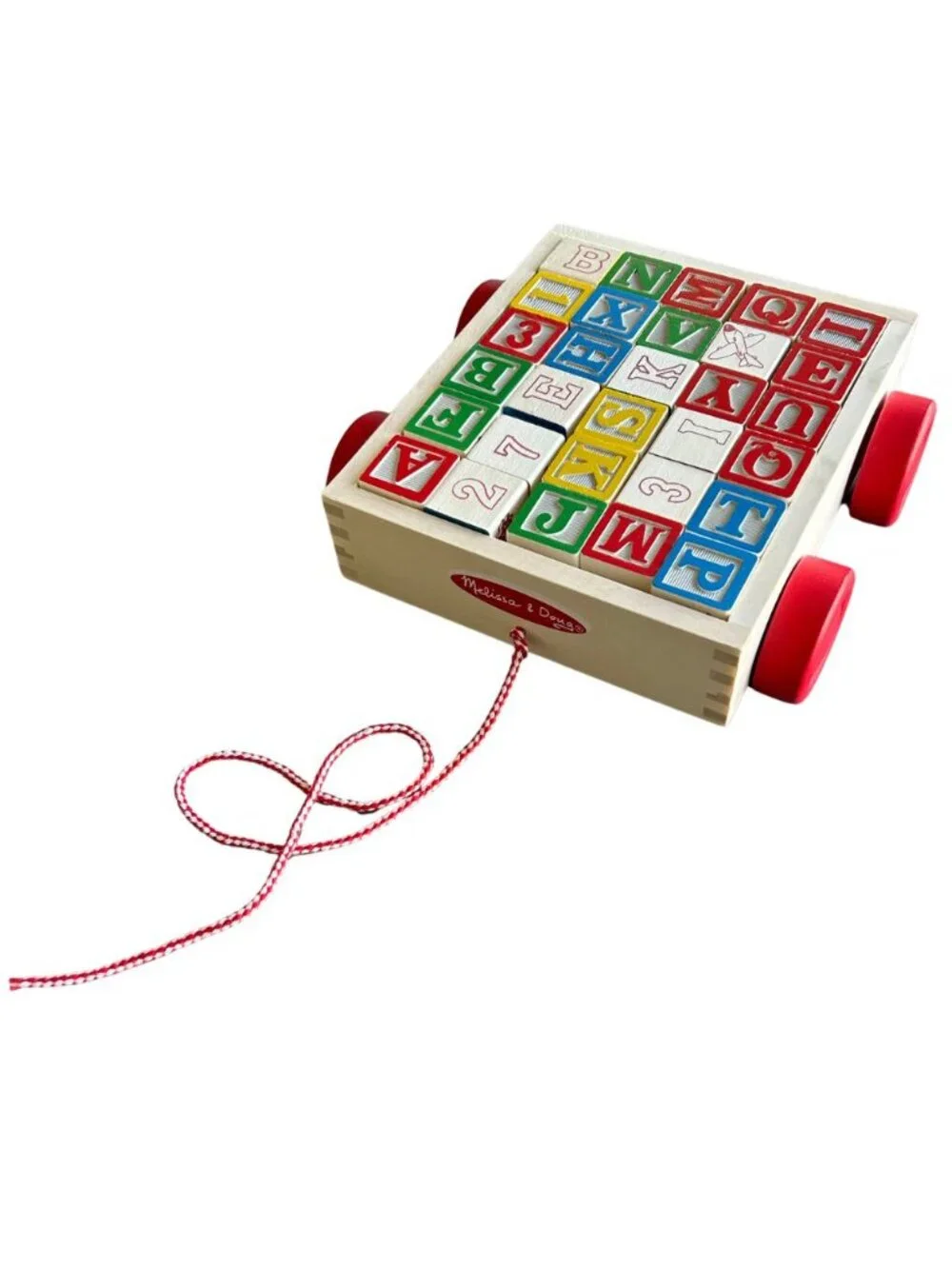Melissa & Doug Classic ABC Wooden Block Cart Educational Toy